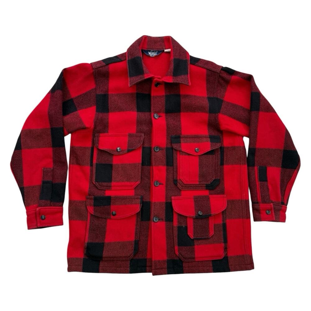 Vintage Woolrich Mackinaw Red And Black Cruiser Jacket Size Large